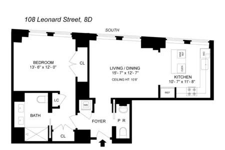 Unit for sale at 108 Leonard St #8D, Manhattan, NY 10013