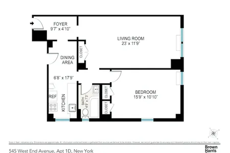 Unit for sale at 545 W End Ave #1D, Manhattan, NY 10024