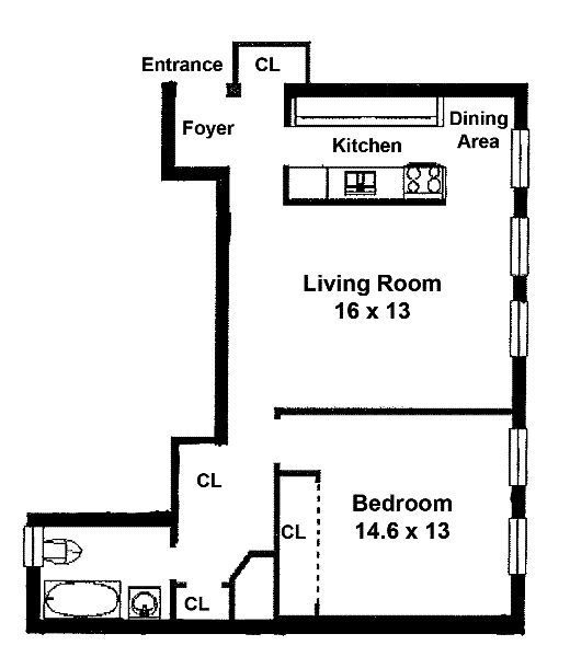 Floorplan at Unit 9A at 321 E 54th Street