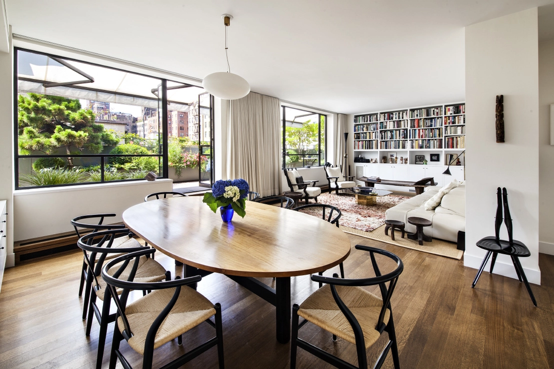 Dining, Livingroom at Unit PENTHOUSE at 120 E 75TH Street