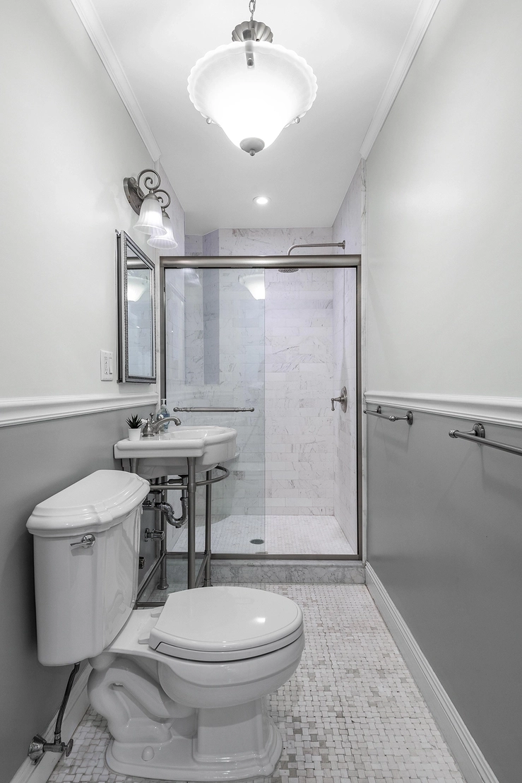 Bathroom at Unit 1A at 322 W Central Park