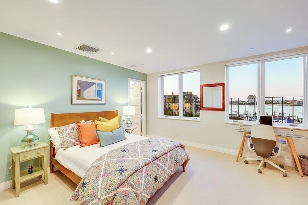 Bedroom at Unit 8 at 55 Commercial Wharf