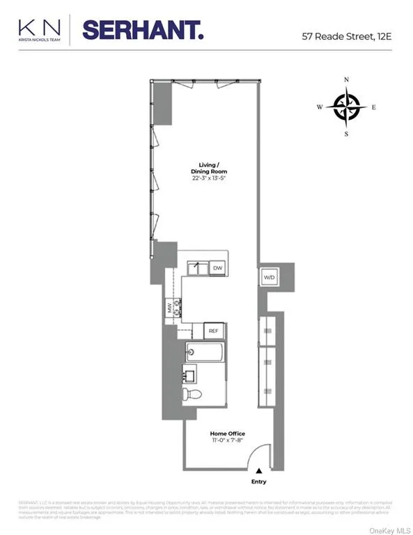 Floorplan at Unit 12E at 57 Reade Street
