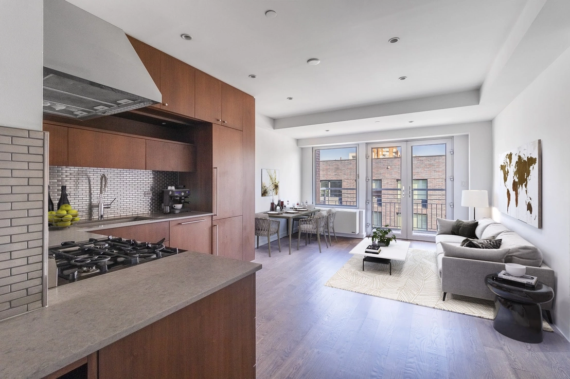 Kitchen, Livingroom, Dining at Unit 6A at 260 N 9th Street