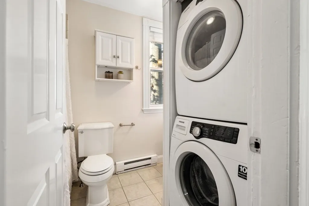 Laundry, Bathroom at Unit 2 at 9 Kenney Street