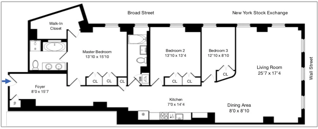 Floorplan at Unit 2000 at 15 Broad Street