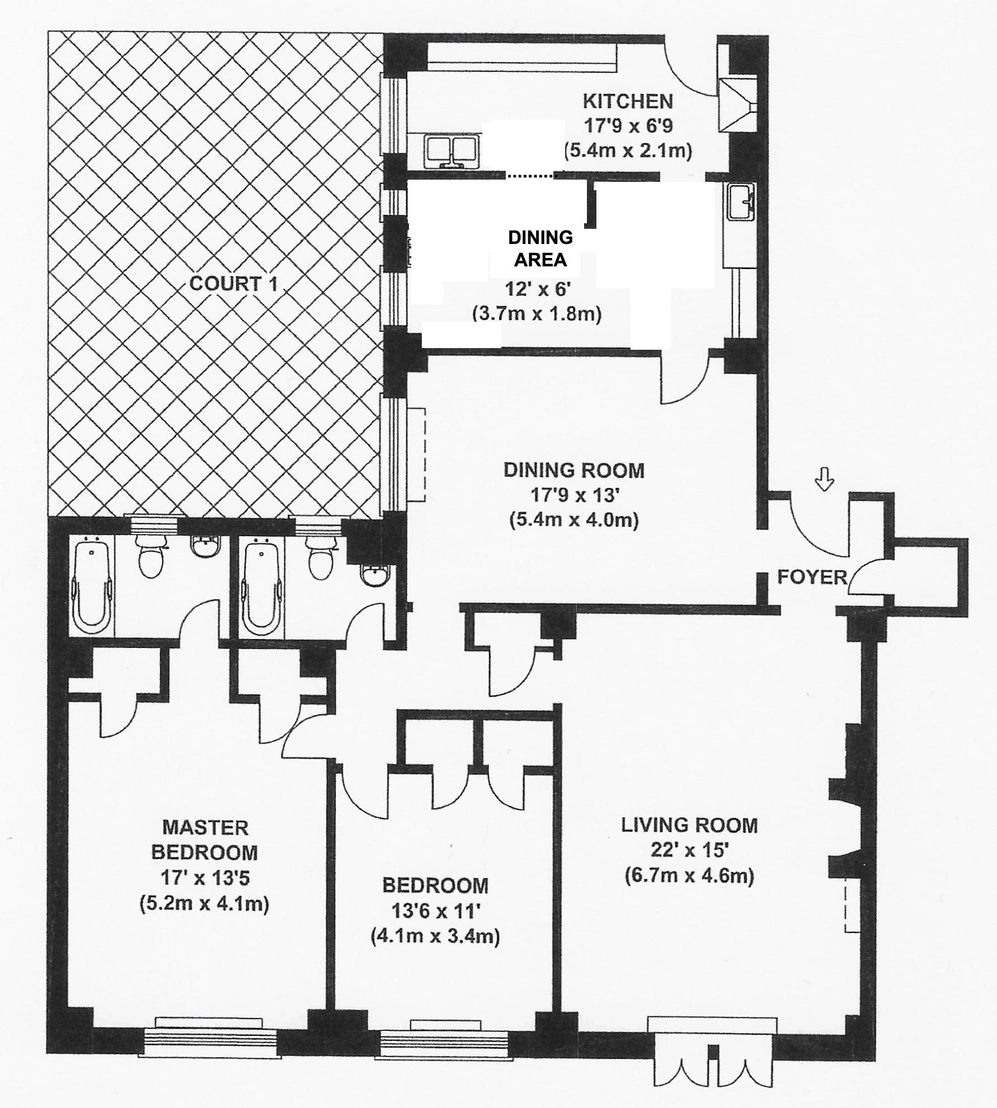 Floorplan at Unit 4A at 325 E 57th Street