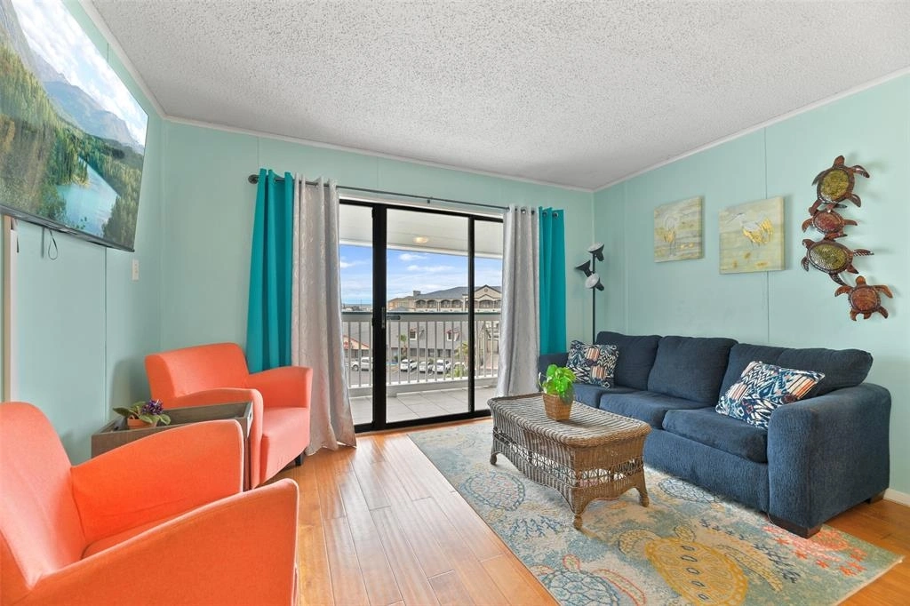 Livingroom at Unit 368A at 6102 Seawall Boulevard