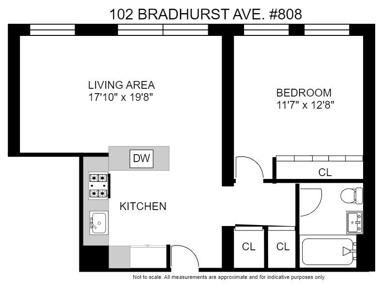 Floorplan at Unit 808 at 102 Bradhurst Avenue