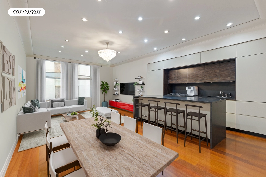 Kitchen, Dining, Livingroom at Unit 530 at 55 WALL Street