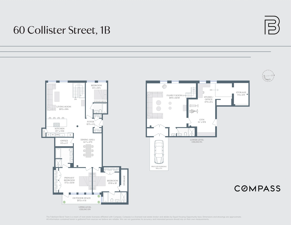 Floorplan at Unit 1B at 60 Collister Street
