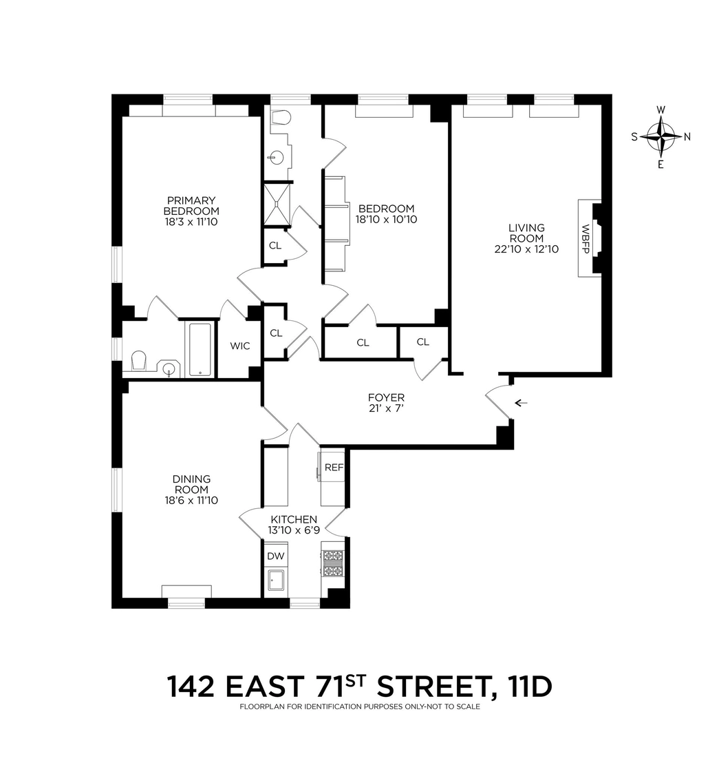 Floorplan at Unit 11D at 142 E 71ST Street