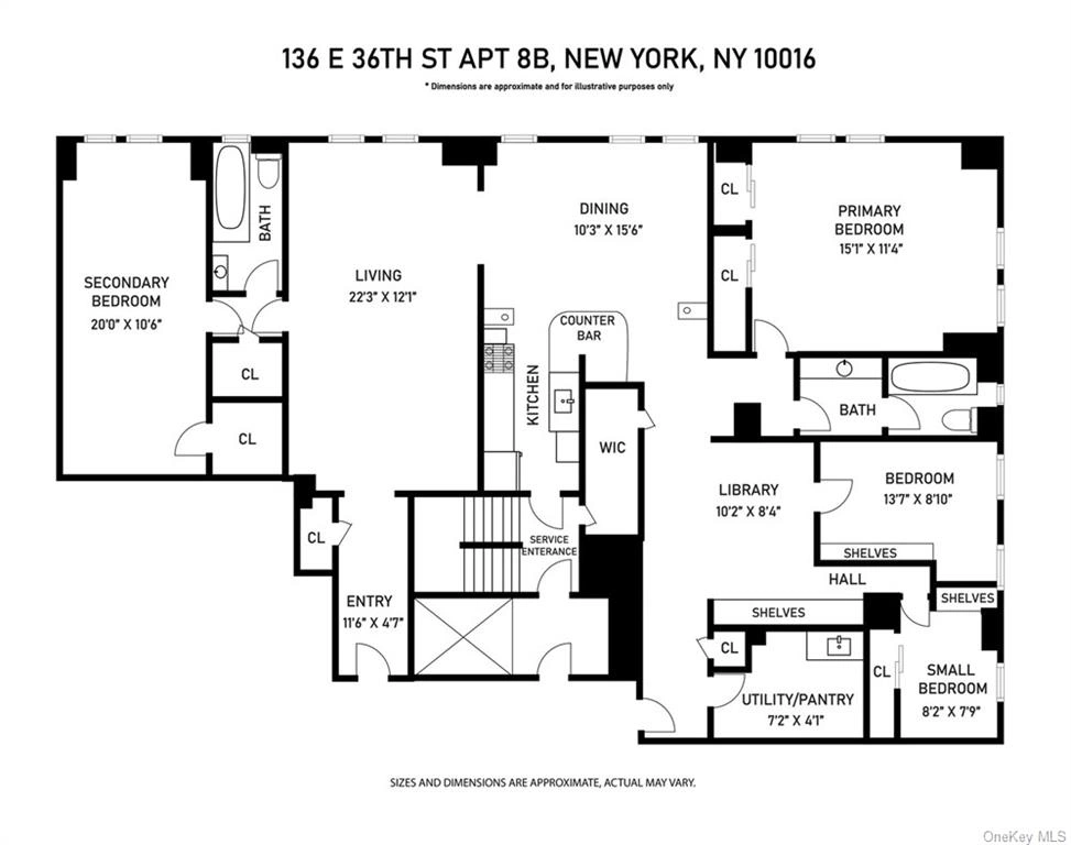 Floorplan at Unit 8B at 136 E 36th Street