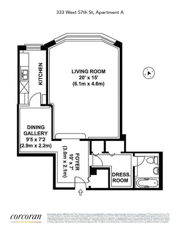 Floorplan at Unit 3A at 333 W 57TH Street