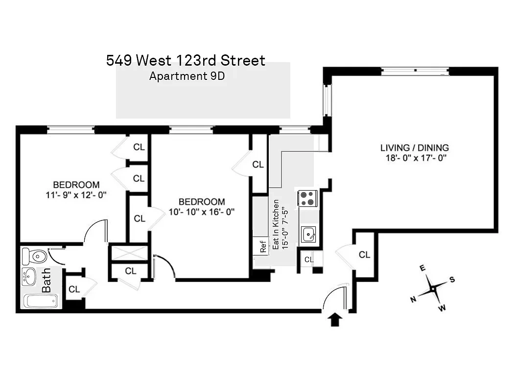 Floorplan at Unit 21D at 549 W 123RD Street