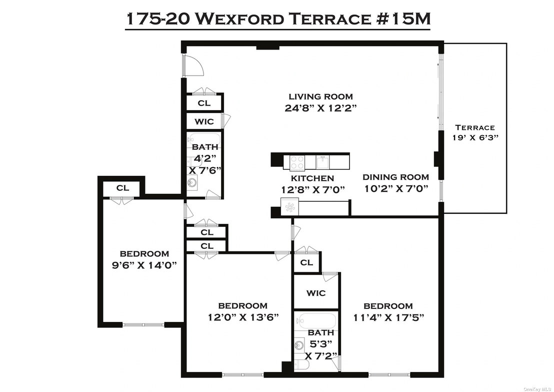 Floorplan at Unit 15M at 175-20 Wexford Terrace
