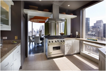 Kitchen at Unit 33D at 1 CENTRAL PARK W