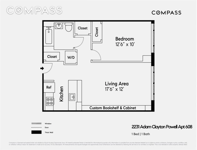 Floorplan at Unit 608 at 2231 Adam Clayton Powell Boulevard