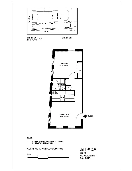 Floorplan at Unit 5A at 417 HICKS Street