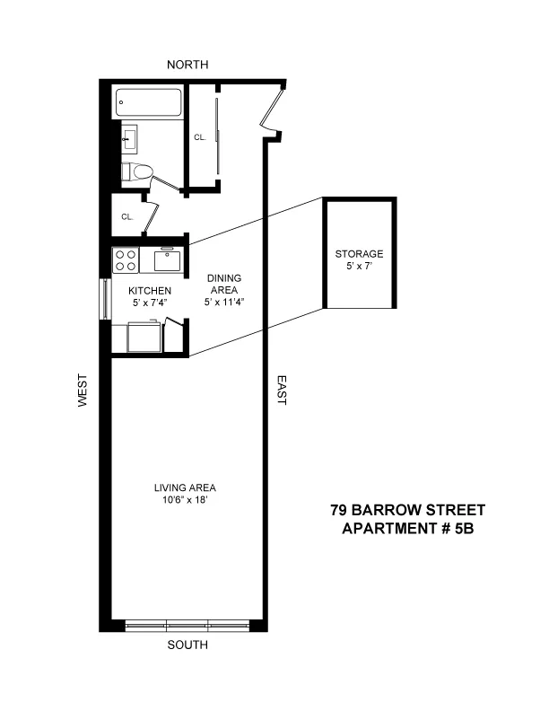 Floorplan at Unit 5B at 79 BARROW Street