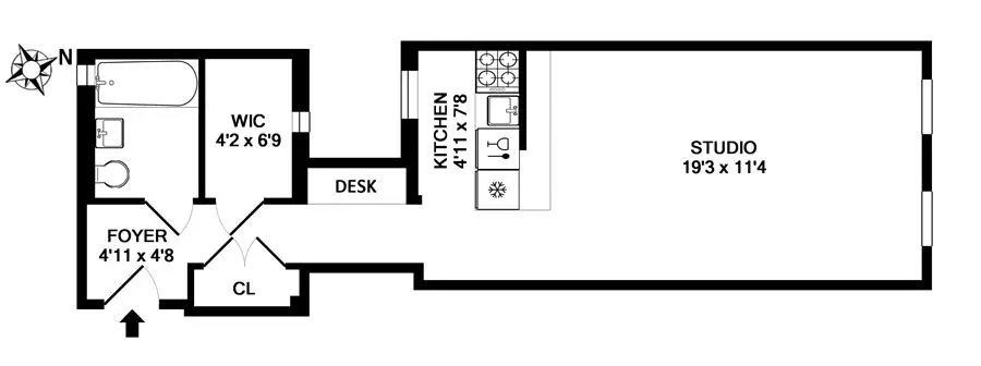 Floorplan at Unit 4A at 126 W 96th Street