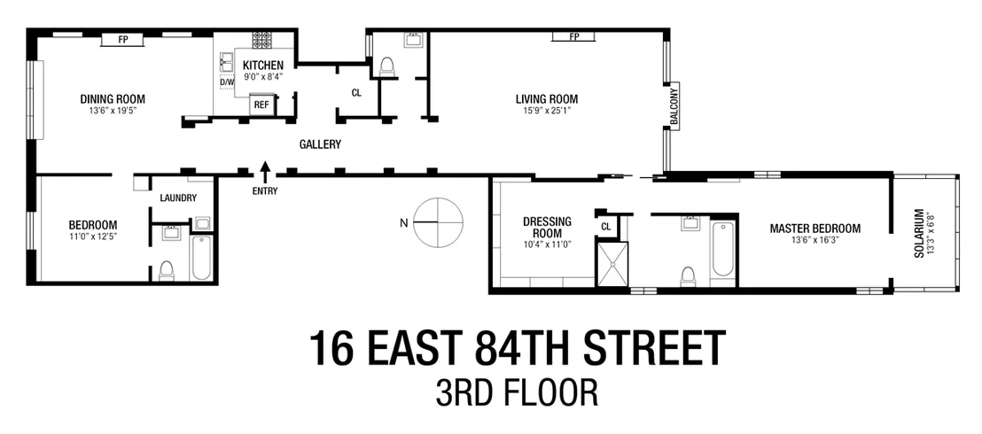 Floorplan at Unit 3 at 16 E 84th Street
