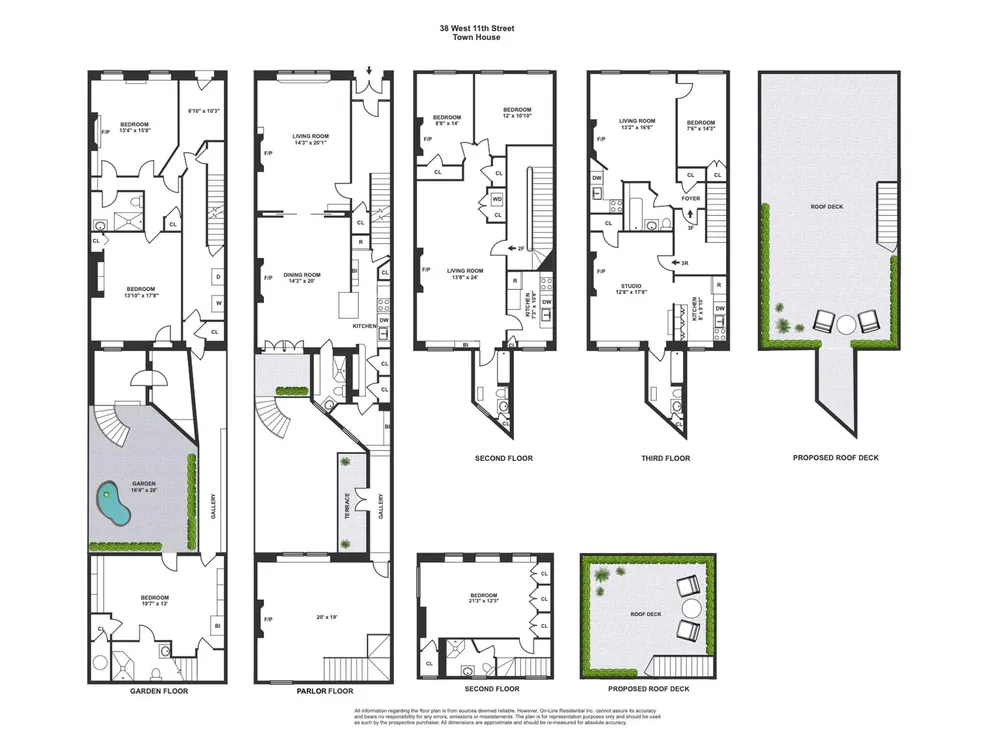 TWNHSE Unit Floor Plan at 38 W 11th St